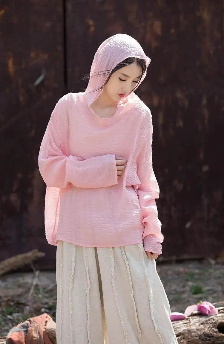 UV Protection Top Sun-Ready Tencel Hooded Tee for Women